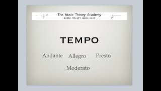 Music Theory Lesson Tempo [upl. by Yahsel]