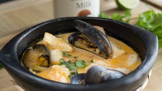 COLOMBIAN CAZUELA DE MARISCOS  How To Make A Seafood Stew  SyS [upl. by Jueta]