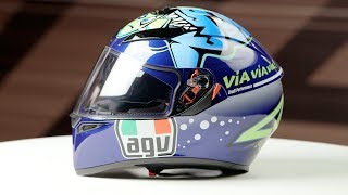 AGV K3 SV Rossi Misano 2015 Helmet Review [upl. by Nosretep]