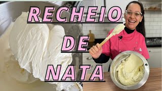 RECHEIO DE NATA COM APENAS 2 INGREDIENTES  PARA BOLOS E SOBREMESAS SIMPLES E GOSTOSO [upl. by Oiliruam]