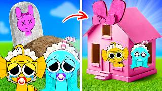 Dont Open Pinki EXE House I Made A Tiny Cardboard Home For Baby Sprunki [upl. by Anana283]