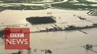 Storm Desmond Helicopter journey over flooded Cumbria  BBC News [upl. by Mckay873]