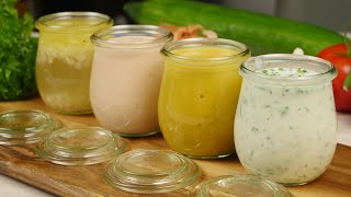 Salatdressings 4 Varianten I Klassische Basis Rezepte für Salatdressing [upl. by Ahsaek307]