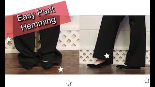 Super Simple Way to Shorten Dress Pants that are too Long  DUCKINYELLOW [upl. by Imojean273]