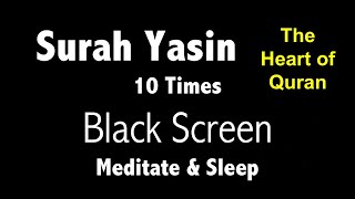 Surah Yasin Black Screen 10 Times for Mindfulness amp Sleep  سورۃ یس  The heart of Quran [upl. by Nosac980]