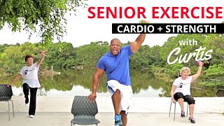 Senior fitness STRENGTH TRAINING  CARDIO CORE exercises for seniors  Balance workout for seniors [upl. by Enyamart]