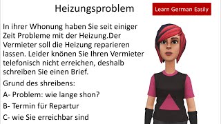 Prüfung B1 DTZ Brief Schreiben  Heizungsproblem  B1 [upl. by Osi496]