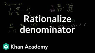 How to rationalize a denominator  Exponent expressions and equations  Algebra I  Khan Academy [upl. by Martz470]