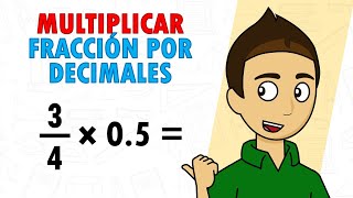 MULTIPLICAR FRACCION POR DECIMAL Super facil  Para principiantes [upl. by Asilla]