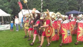 Roman Reenactment at the Amphitheatre in Caerleon Marching In [upl. by Kayle]