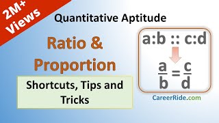 Ratio and Proportion  Shortcuts amp Tricks for Placement Tests Job Interviews amp Exams [upl. by Seton]