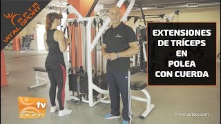 EXTENSIONES DE TRÍCEPS EN POLEA CON CUERDA Movimiento correcto [upl. by Milks78]