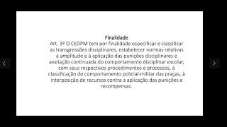 Legislação Institucional para PMPA CEDPM  Aula 01 [upl. by Ecadnac473]