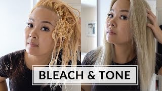 BLEACH amp TONE HAIR AT HOME  Wella T14 [upl. by Nosnor]