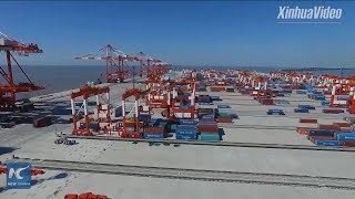 Exploring worlds biggest automated container terminal in Shanghai [upl. by Low]