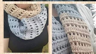 Quick and easy crochet infinity scarf [upl. by Atinnek]