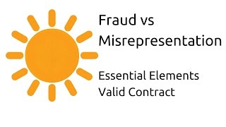 Fraud vs Misrepresentation  Other Essential Elements of a Valid Contract  CA CPT  CS amp CMA [upl. by Elwin]