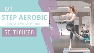 EasyStep 1  Step Aerobic für Zuhause  50 Min  LIVE  010320 [upl. by Skillern]