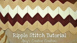 Crochet Ripple Stitch Afghan Tutorial For Beginners [upl. by Artema]