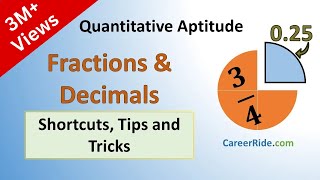 Fractions and Decimals  Shortcuts amp Tricks for Placement Tests Job Interviews amp Exams [upl. by Abla]