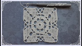 Crochet Lace Square Motif for Tablecloth step by step Part 1 [upl. by Fini888]