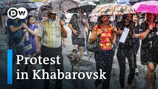 AntiPutin protests in Russias Khabarovsk spread to other cities  DW News [upl. by Stace]