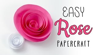 Easy Papercraft Rose Swirl Tutorial  DIY  Paper Kawaii [upl. by Robaina]