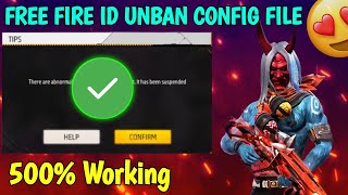 FF ID UNBAN CONFIG FILE ❣️ RECOVER SUSPENDED FREE FIRE ACCOUNT 😇⚠️  IN JUST SECOND 😱 [upl. by Akenahc]