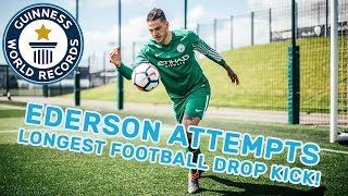 Ederson Longest Football Drop Kick  Guinness World Records [upl. by Deutsch]