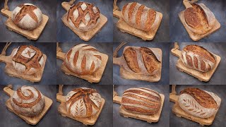 Sourdough Bread SCORING Techniques  Bread Scoring PATTERNS amp DESIGNS [upl. by Kimmy]