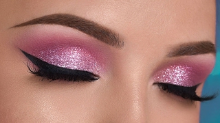 Pink Glitter Smokey Eye Makeup Tutorial [upl. by Solly]