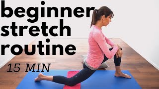 Beginners Stretching Routine 15 minutes  PHYSIO GUIDED home workout [upl. by Htebzile]