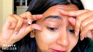 Brow Expert Shows How To Thread Your Own Eyebrows  Beauty At Home [upl. by Ytsirc]