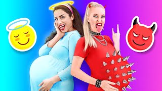 GOOD PREGNANT VS BAD PREGNANT  Funny Pregnant Situations by 123 GO [upl. by Ardnasil]