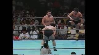 AJPW  Genichiro Tenryu amp Toshiaki Kawada vs Jumbo Tsuruta amp Yoshiaki Yatsu [upl. by Yedoc]